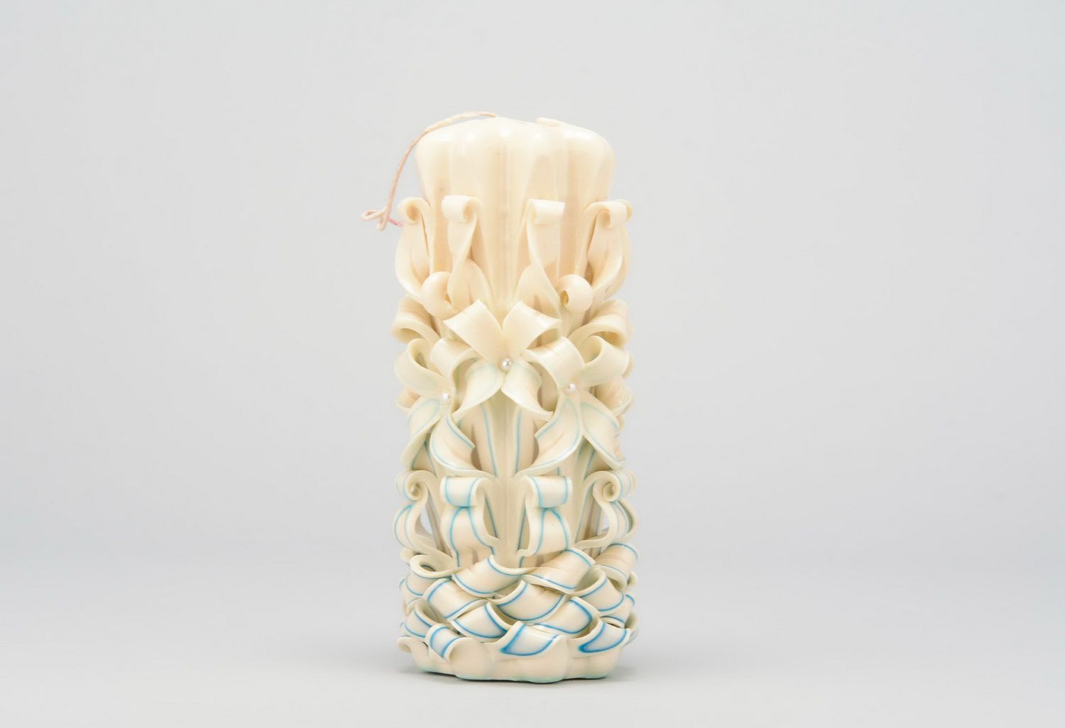 Carved paraffin wax candle photo 2