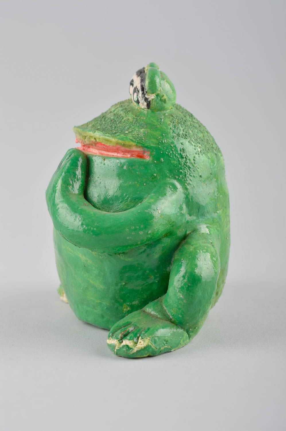 Figurine grenouille fait main Statuette miniature peinte Déco intérieur photo 3