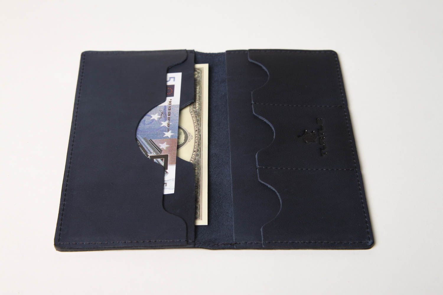 Unusual handmade leather wallet gentlemen only fashion trends gift ideas photo 3