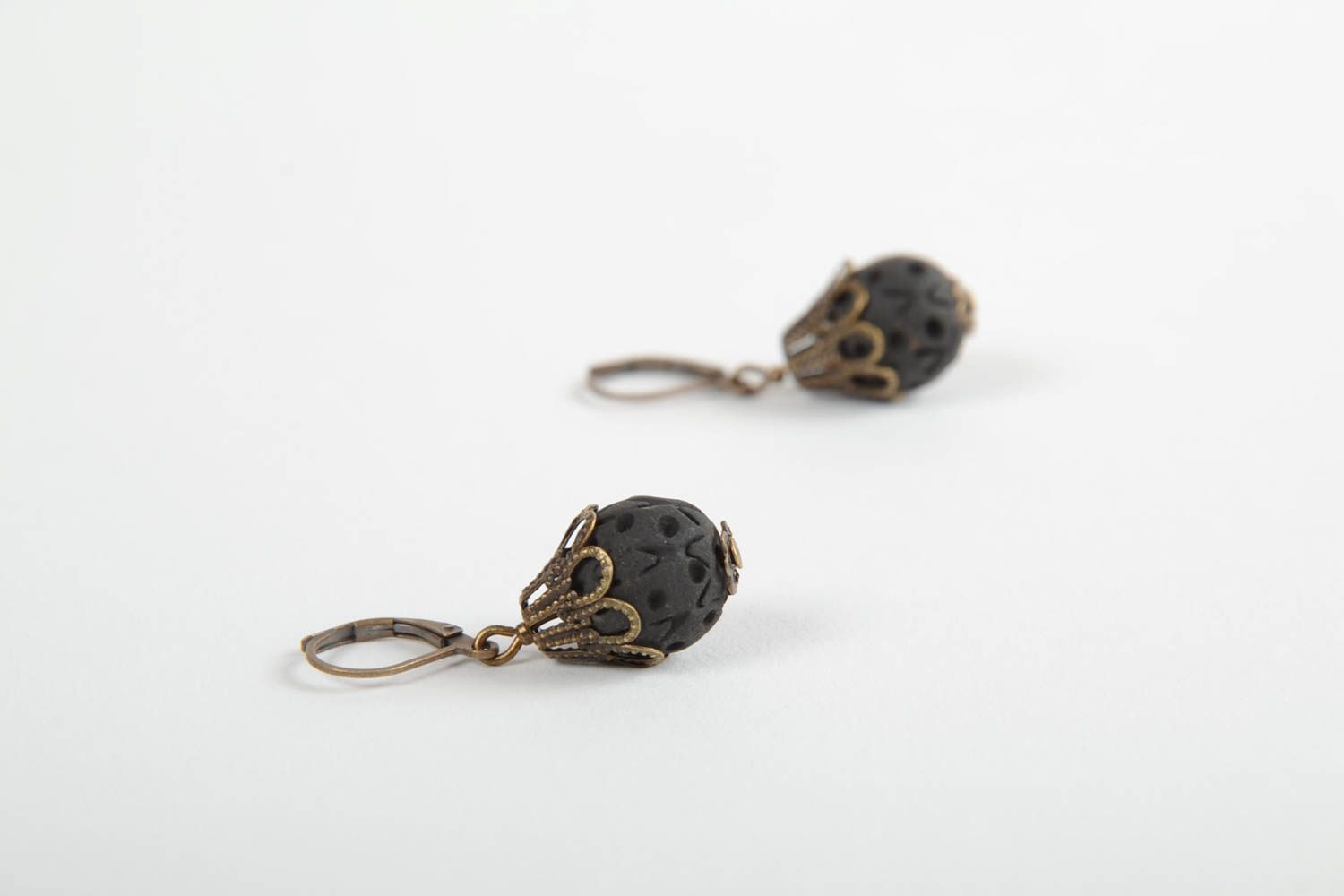 Handmade earrings ceramic earrings unusual accessory designer jewelry photo 4