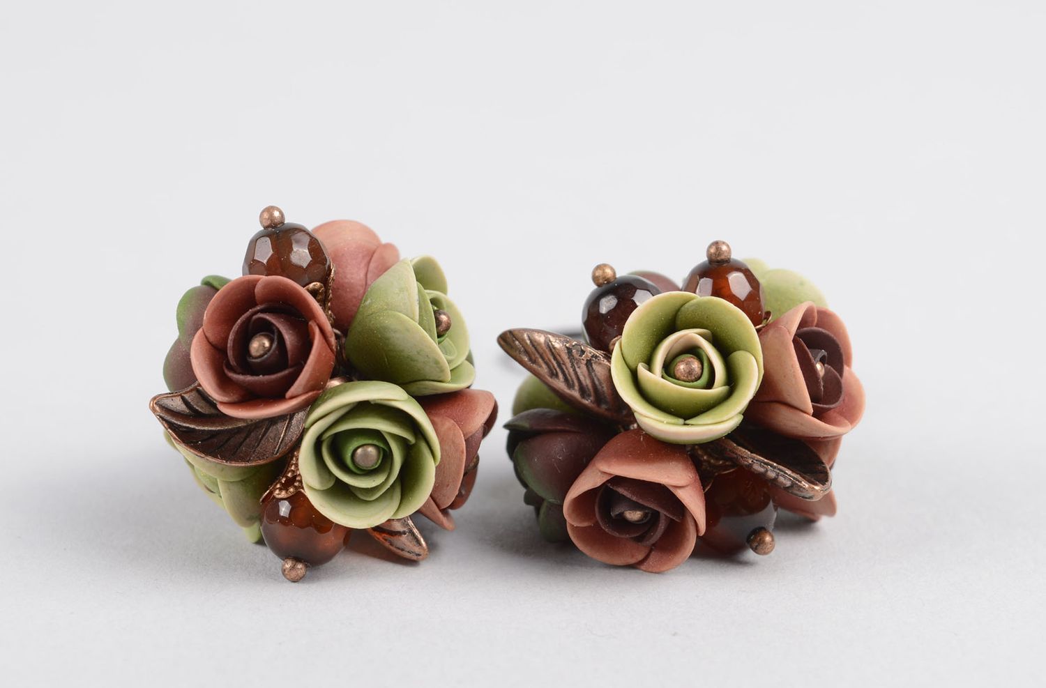 Stylish handmade flower earrings polymer clay ideas beautiful jewellery photo 5