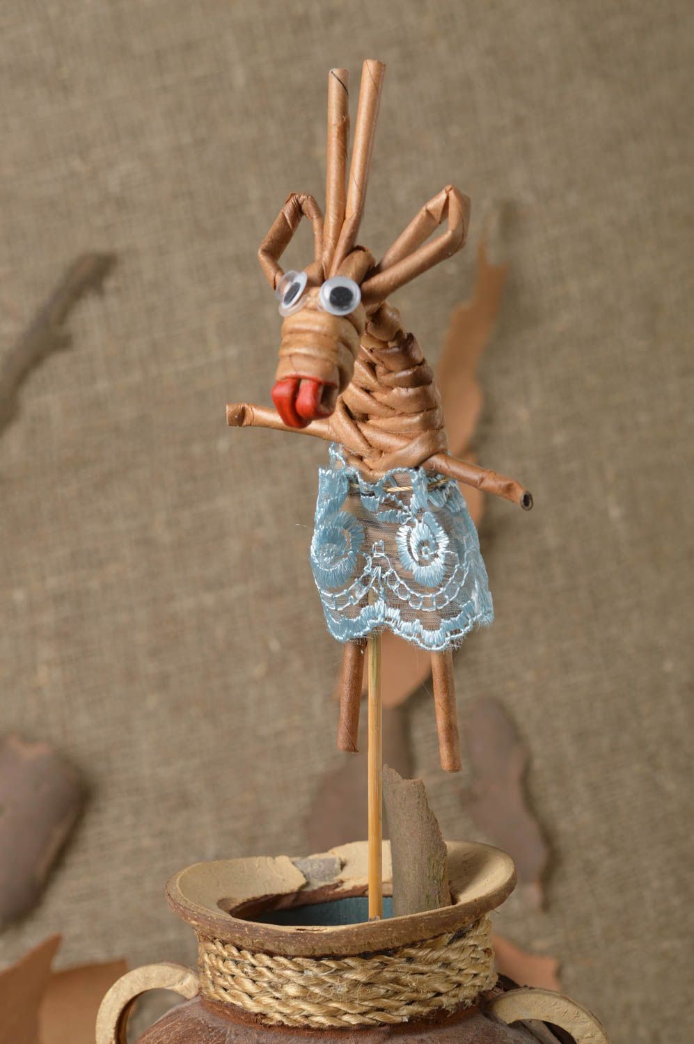 Игрушка ручной работы декор для дома интерьерная игрушка из бумаги Коза фото 1