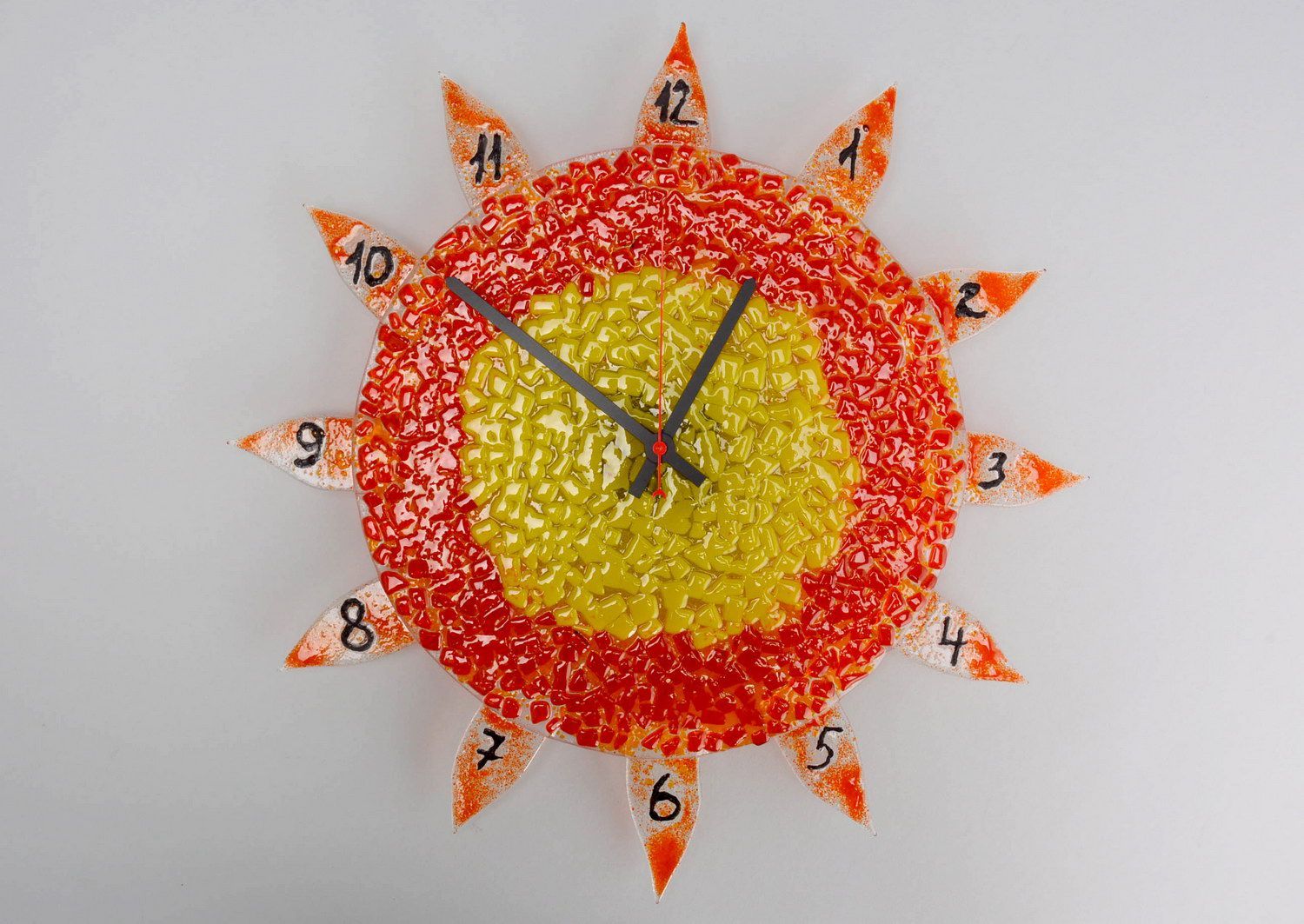 Clocks made of fusing glass Sun photo 3
