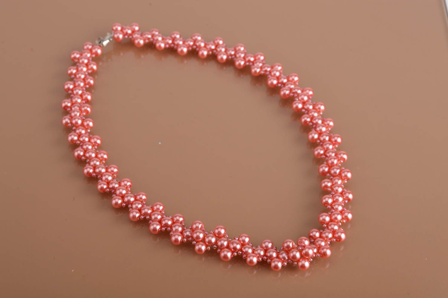 Stylish bright handmade elegant necklace made of ceramic beads for girls photo 2