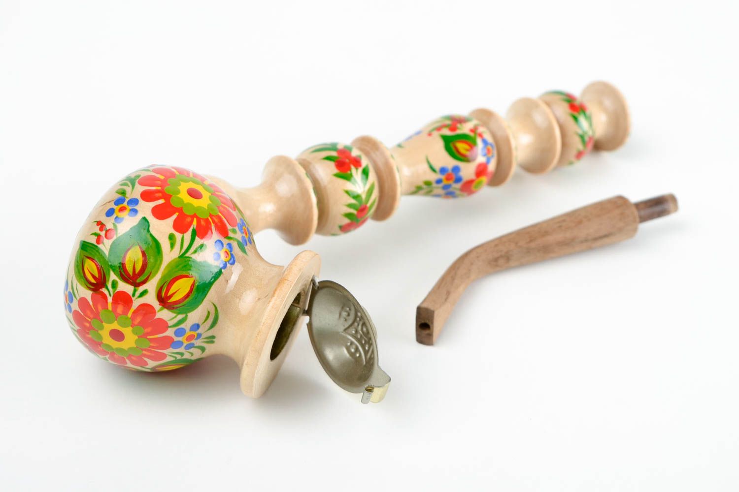 Курительная трубка с росписью ручной работы трубка для курения деревянный декор фото 3