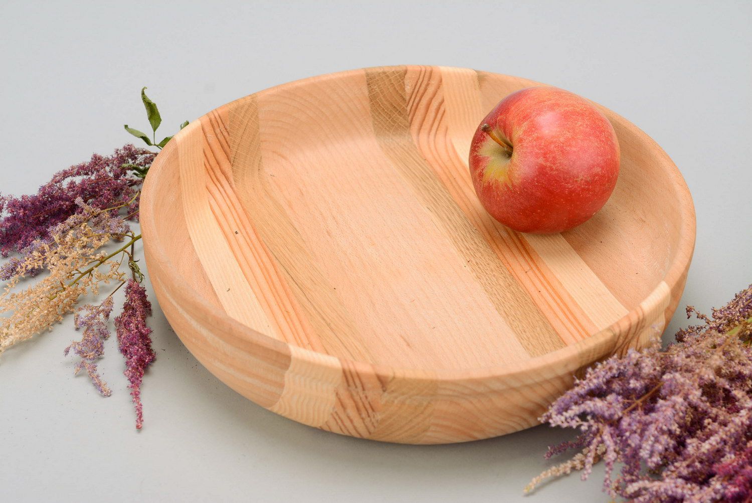 Ciotola di legno fatta a mano piatto di cucina utensili da cucina per frutta
 foto 1