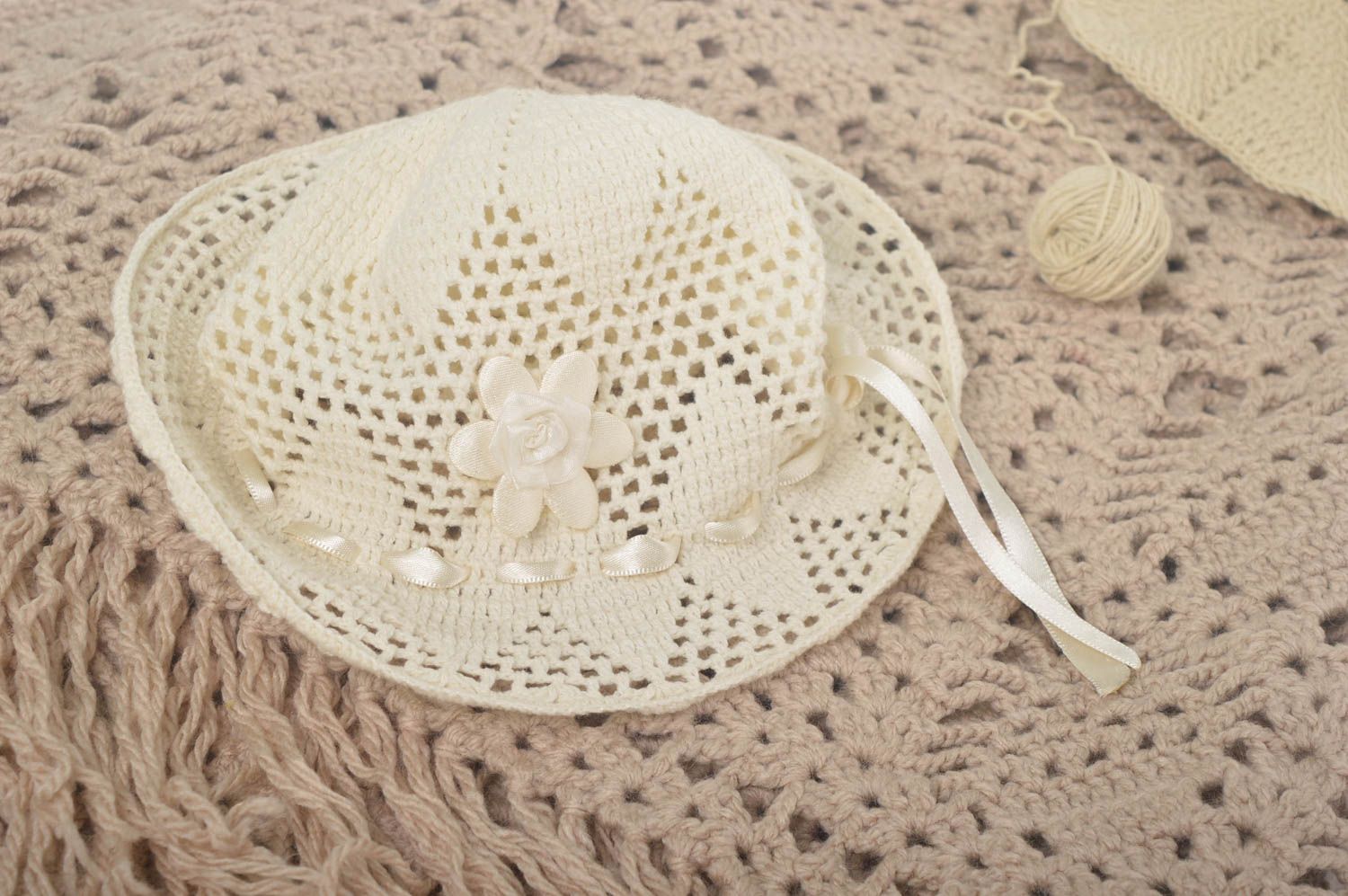 Beautiful handmade crochet hat cute hats for kids accessories for girls photo 1
