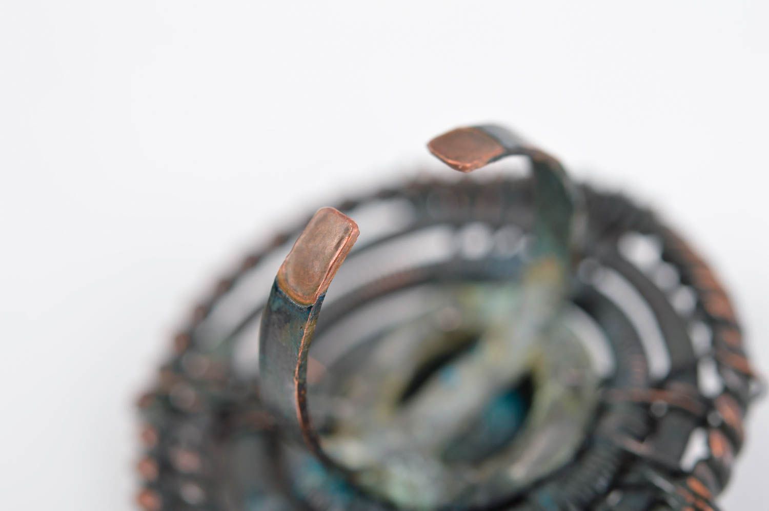 Необычное кольцо ручной работы красивое кольцо круглое женское кольцо фото 4