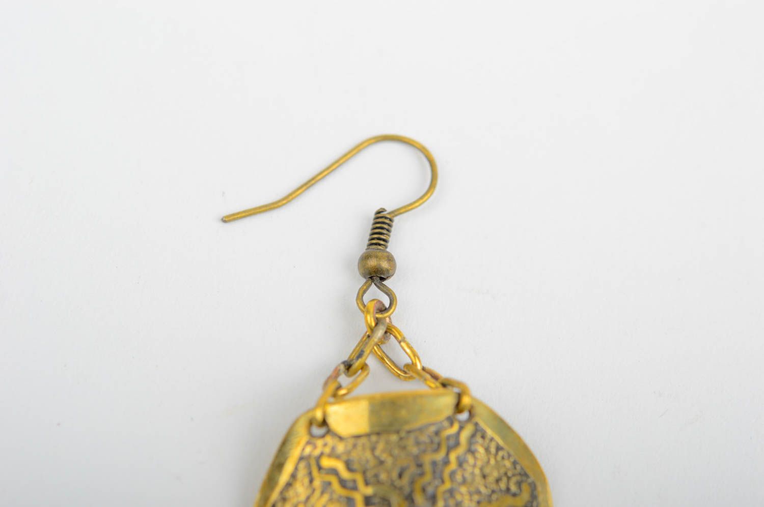 Handmade brass earrings designer accessories for women brass stylish jewelry photo 5