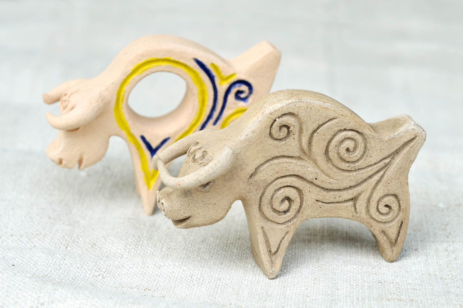 Игрушки из глины ручной работы набор глиняные свистульки керамические сувениры фото 4