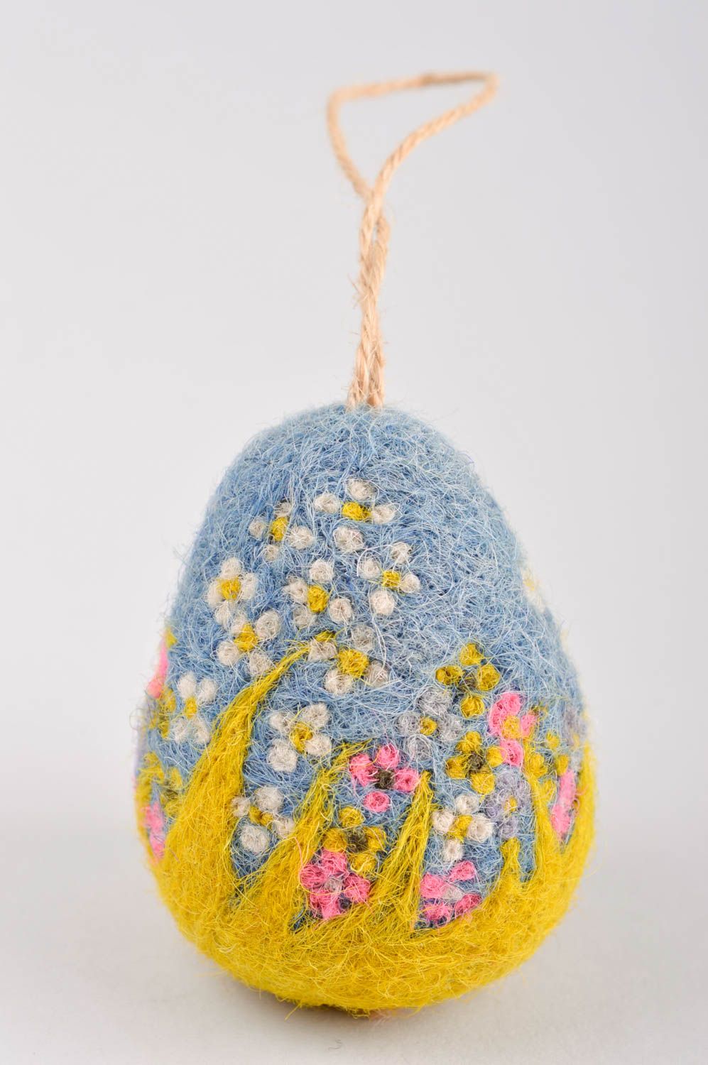 Валяная игрушка ручной работы декор на стену игрушка из шерсти Цветочное яйцо фото 2