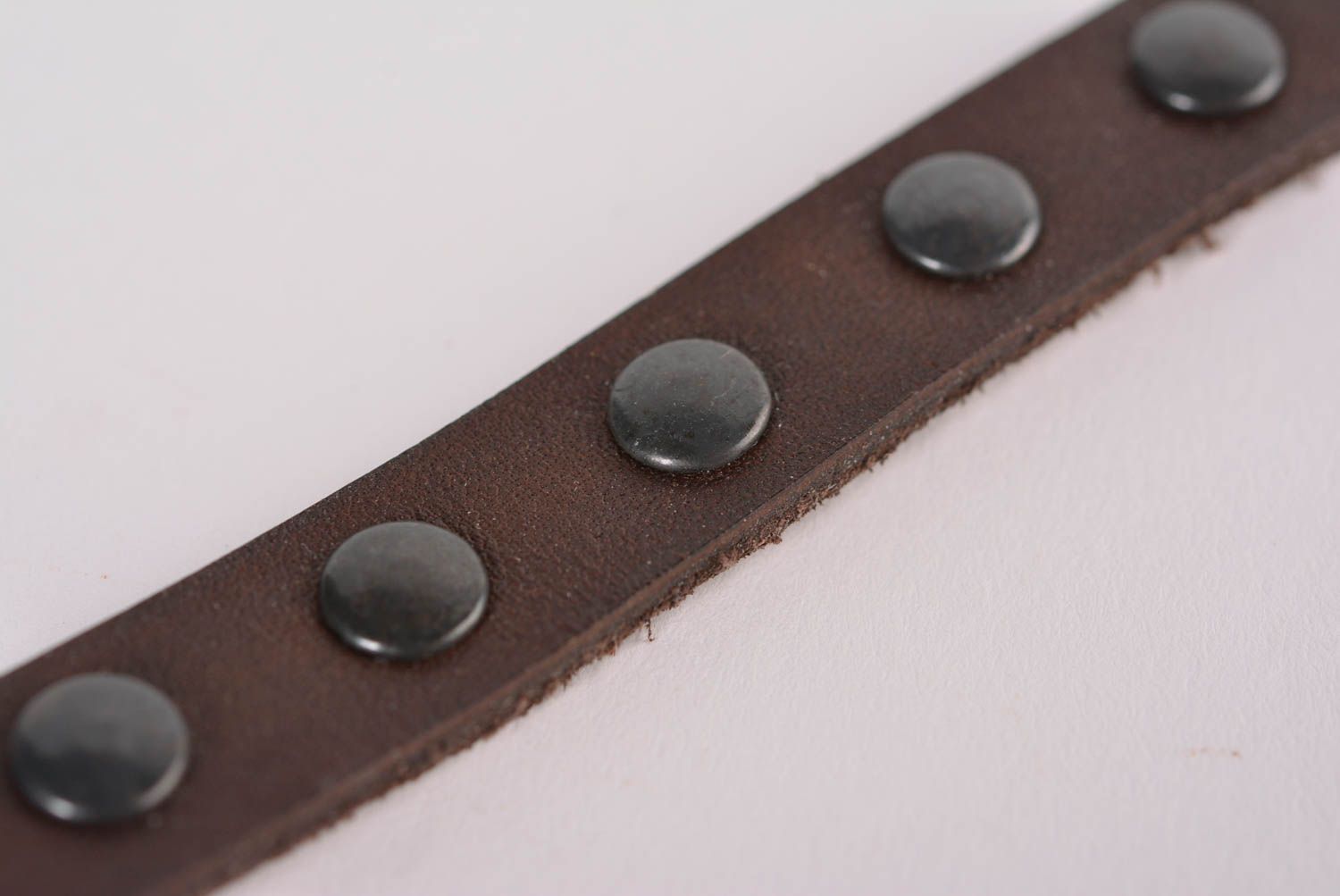 Bracelet cuir Bijou fait main de couleur marron Accessoire design cadeau photo 5