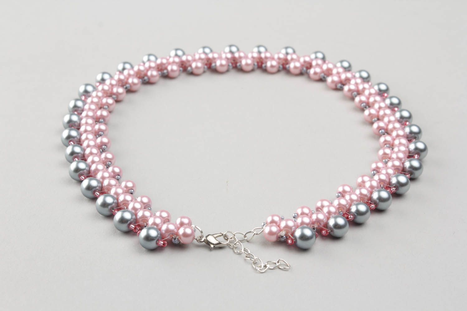 Necklace with ceramic pearls photo 4