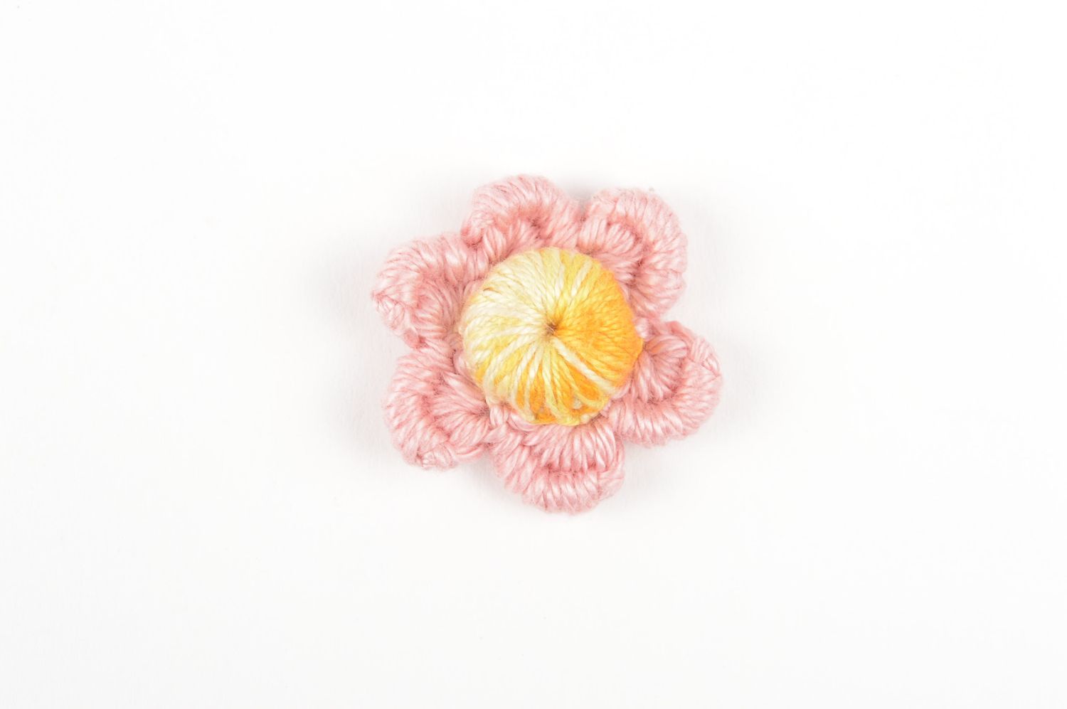 Handmade jewelry findings crocheted jewelry making supplies flower brooch  photo 3