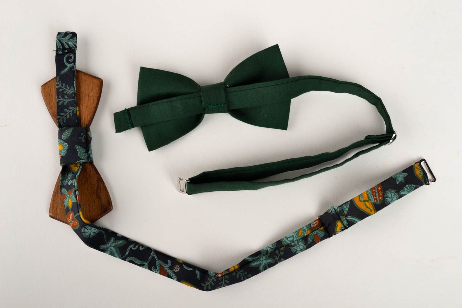 2 pajaritas modernas artesanales corbatas de moño accesorios para hombres foto 2