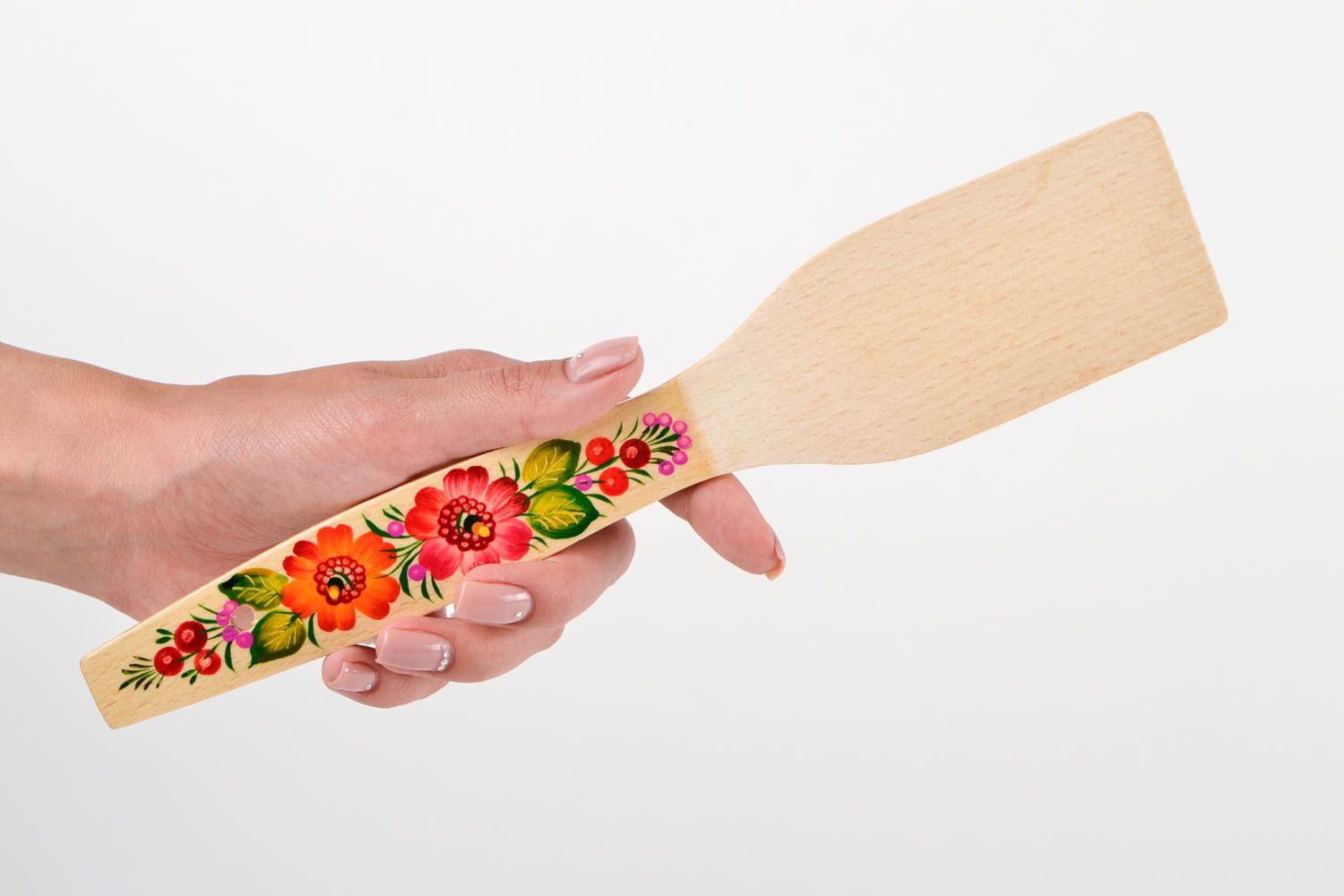 Espátula de madera decorada hecha a mano utensilio de cocina regalo original foto 2