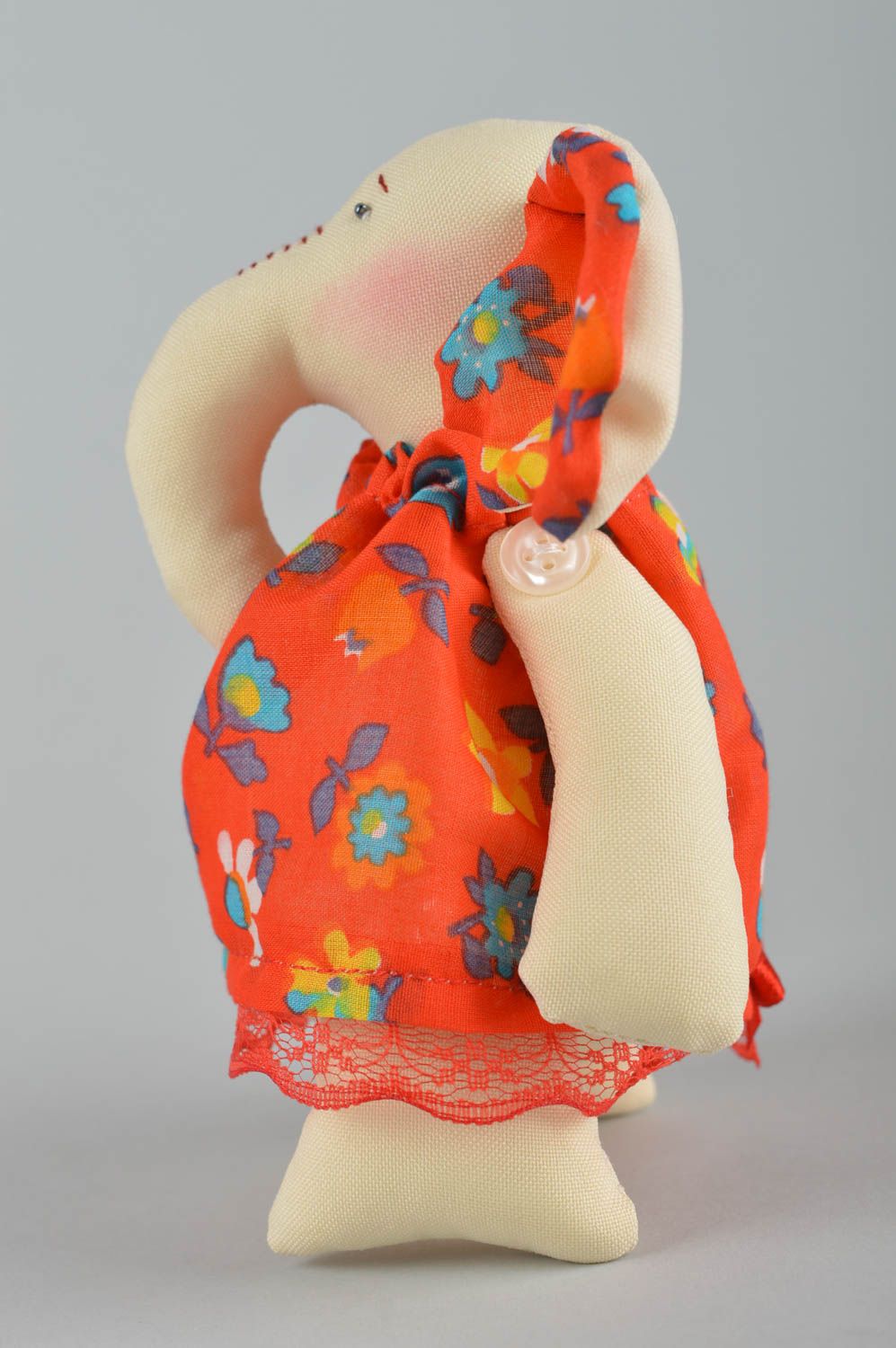 Игрушка ручной работы игрушка слон мягкая игрушка в оранжевом платье милая фото 4