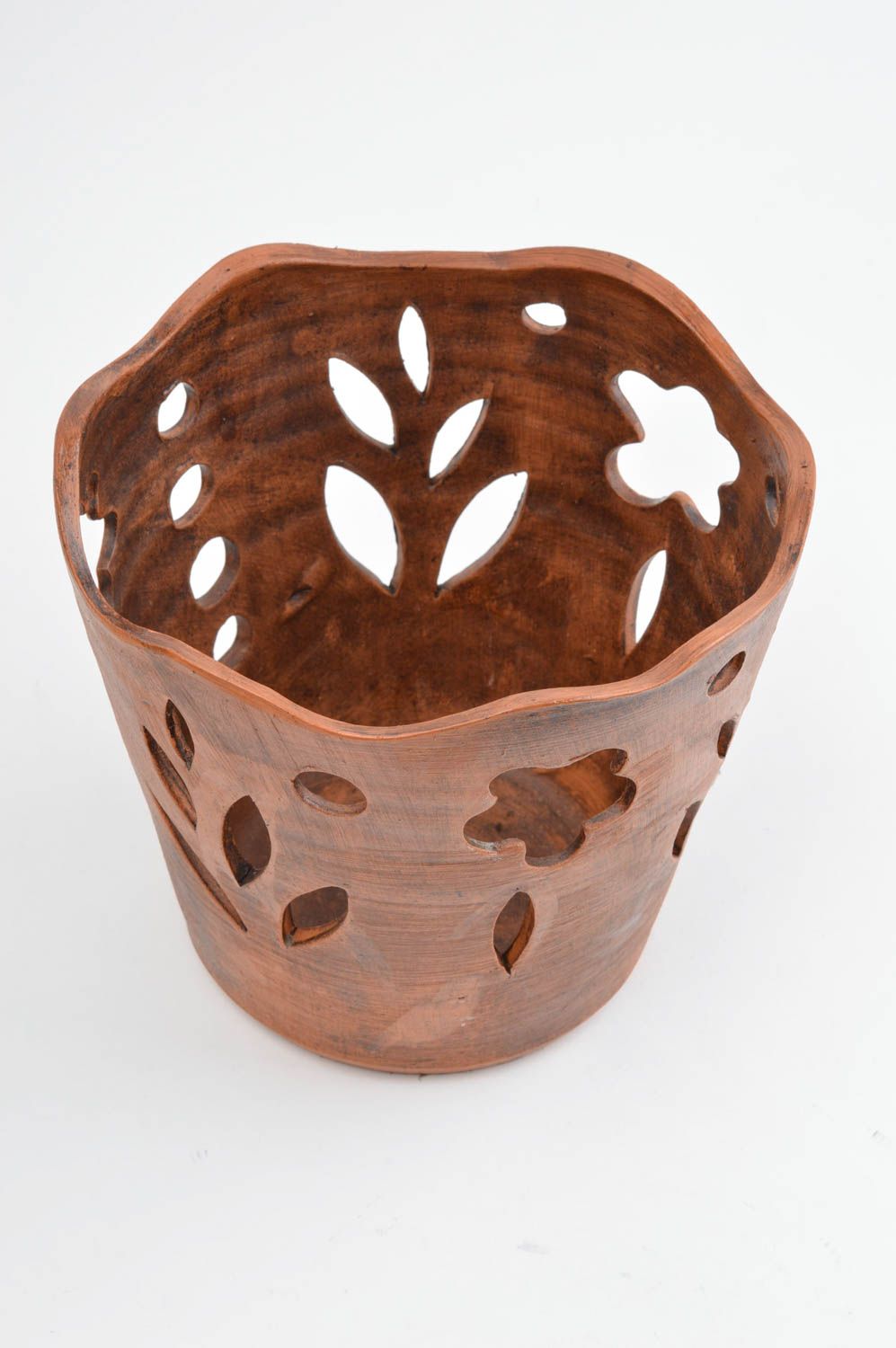 Handmade ceramic  indoor flower pot 7 inches 2 lb photo 3