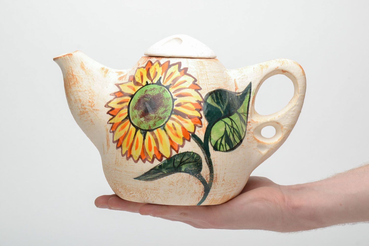 Ceramic teapot with sunflower photo 5