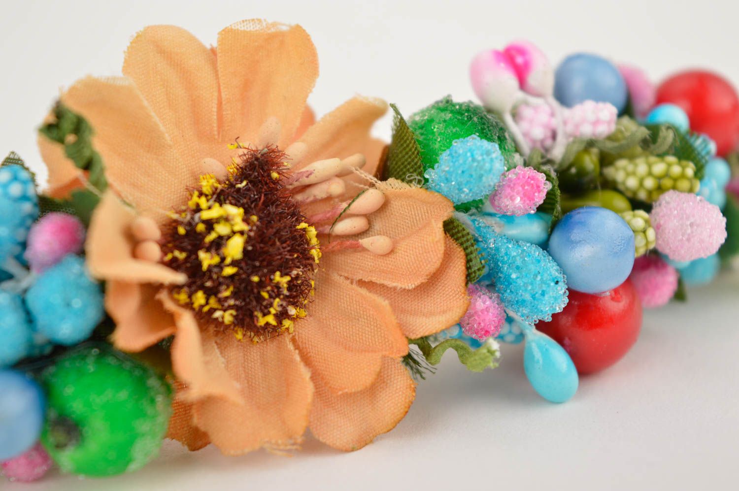 Handmade Blumen Haarspange Haar Schmuck festlicher Haarschmuck aus Plastik foto 2