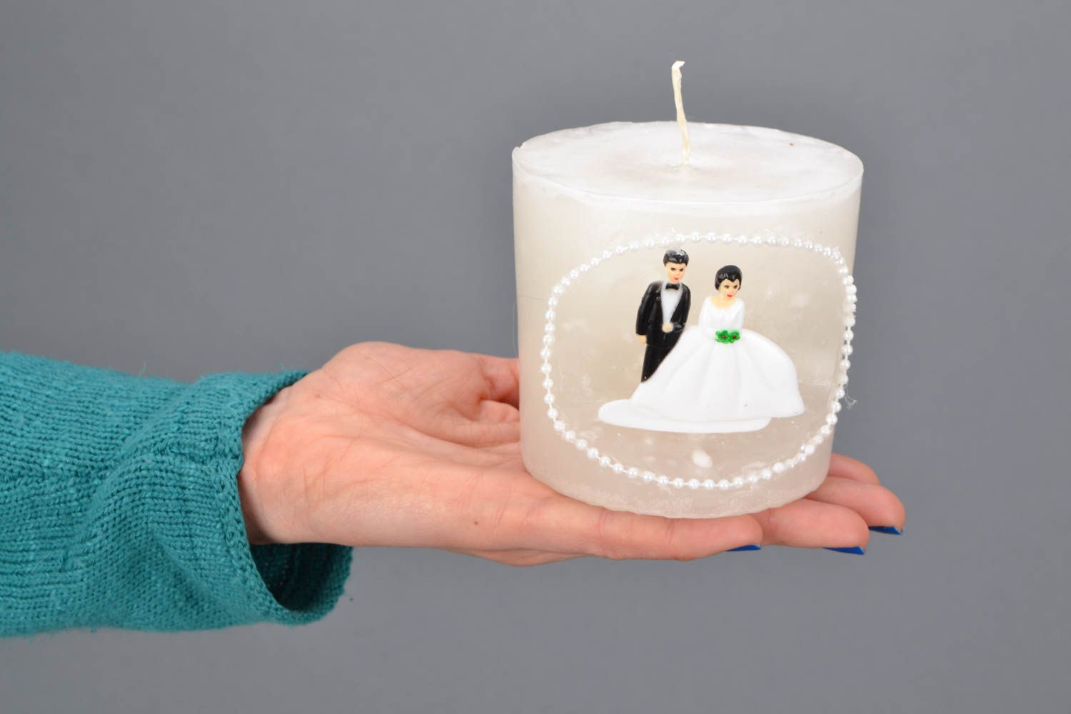Dekorative Kerze zur Hochzeit foto 2