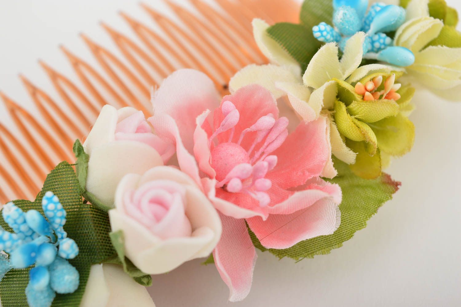 Handmade hair accessories floral hair comb hair decorations gifts for girls photo 2
