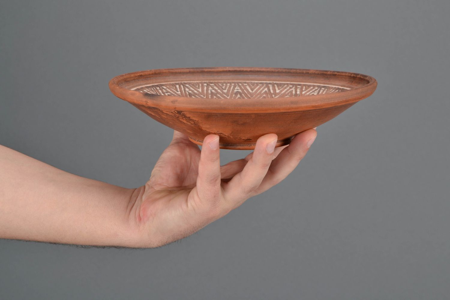 Flacher Keramik Teller handgemacht foto 2