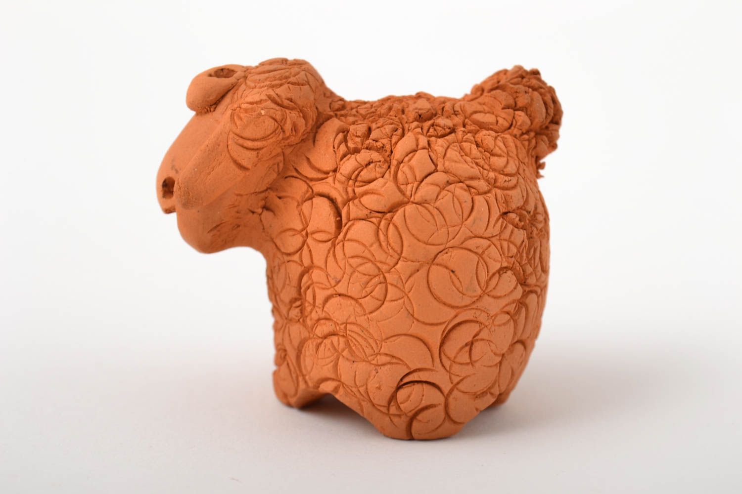 Handmade Deko Dekofigur Schaf aus Ton ausgefallenes Geschenk Tier aus Keramik  foto 4