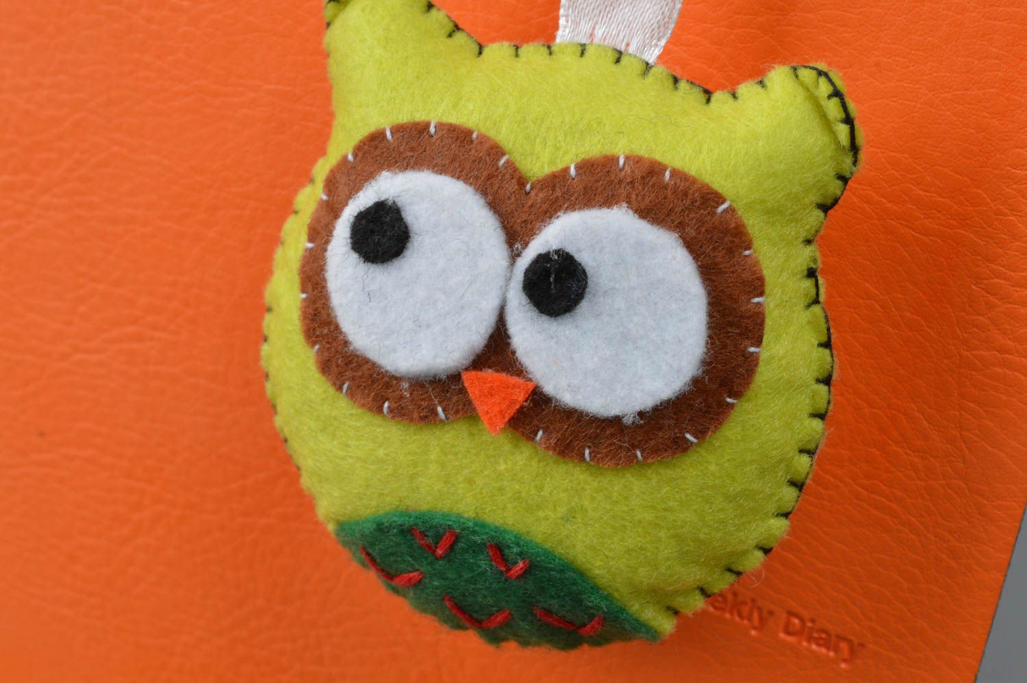 Colorful handmade designer felt fabric soft bookmark toy owl photo 3