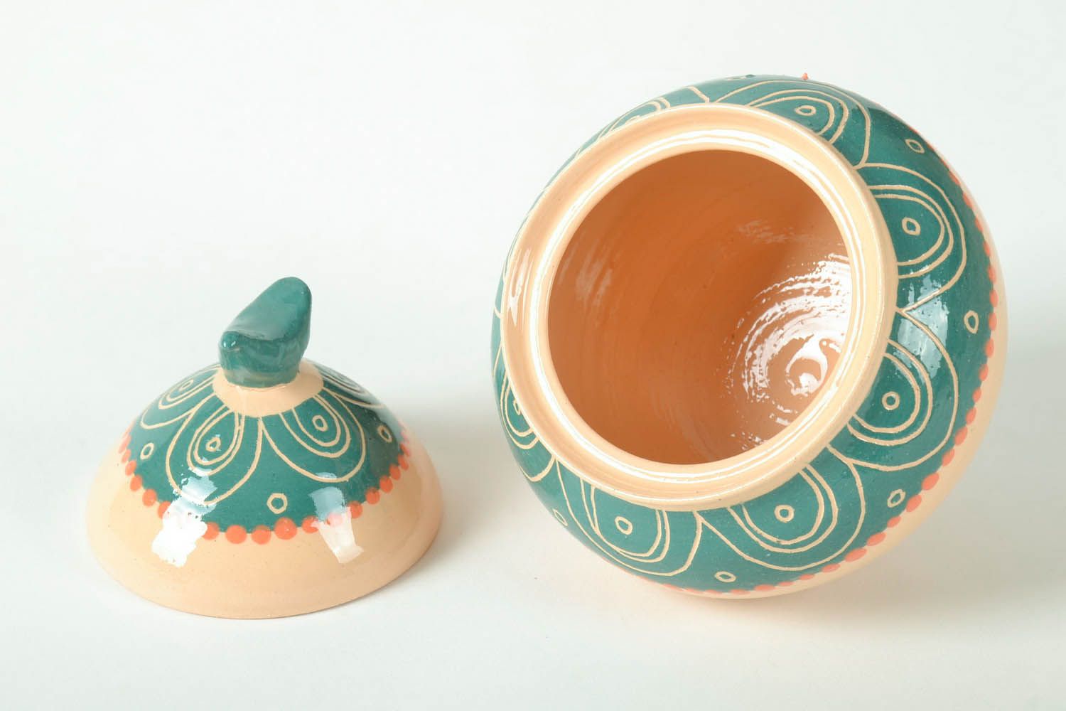 Handgemachte Zuckerdose aus Keramik foto 3