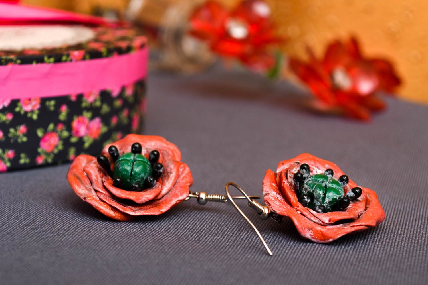 Elite handmade plastic earrings flower earrings costume jewelry designs photo 1