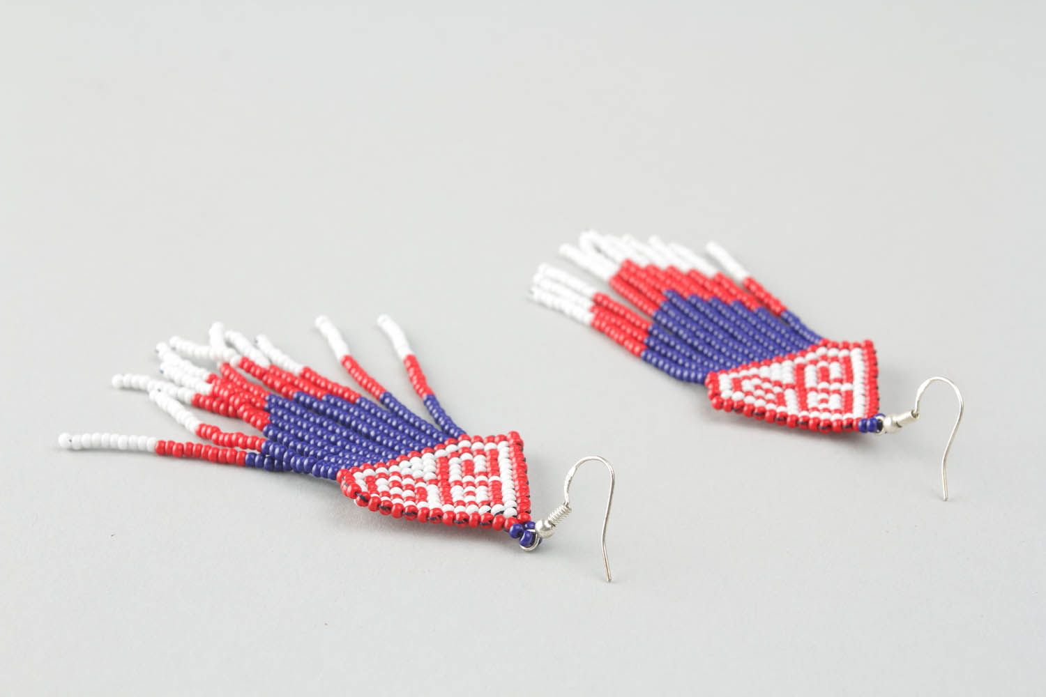 Beaded earrings with ornament photo 3