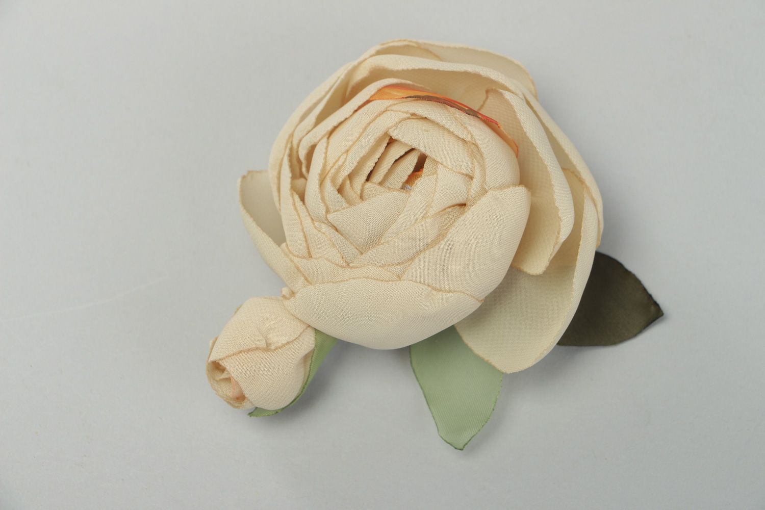 Handmade chiffon fabric flower brooch-hair clip photo 1