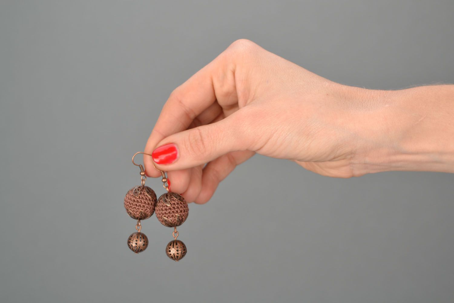 Crocheted earrings Juniper Balls photo 2