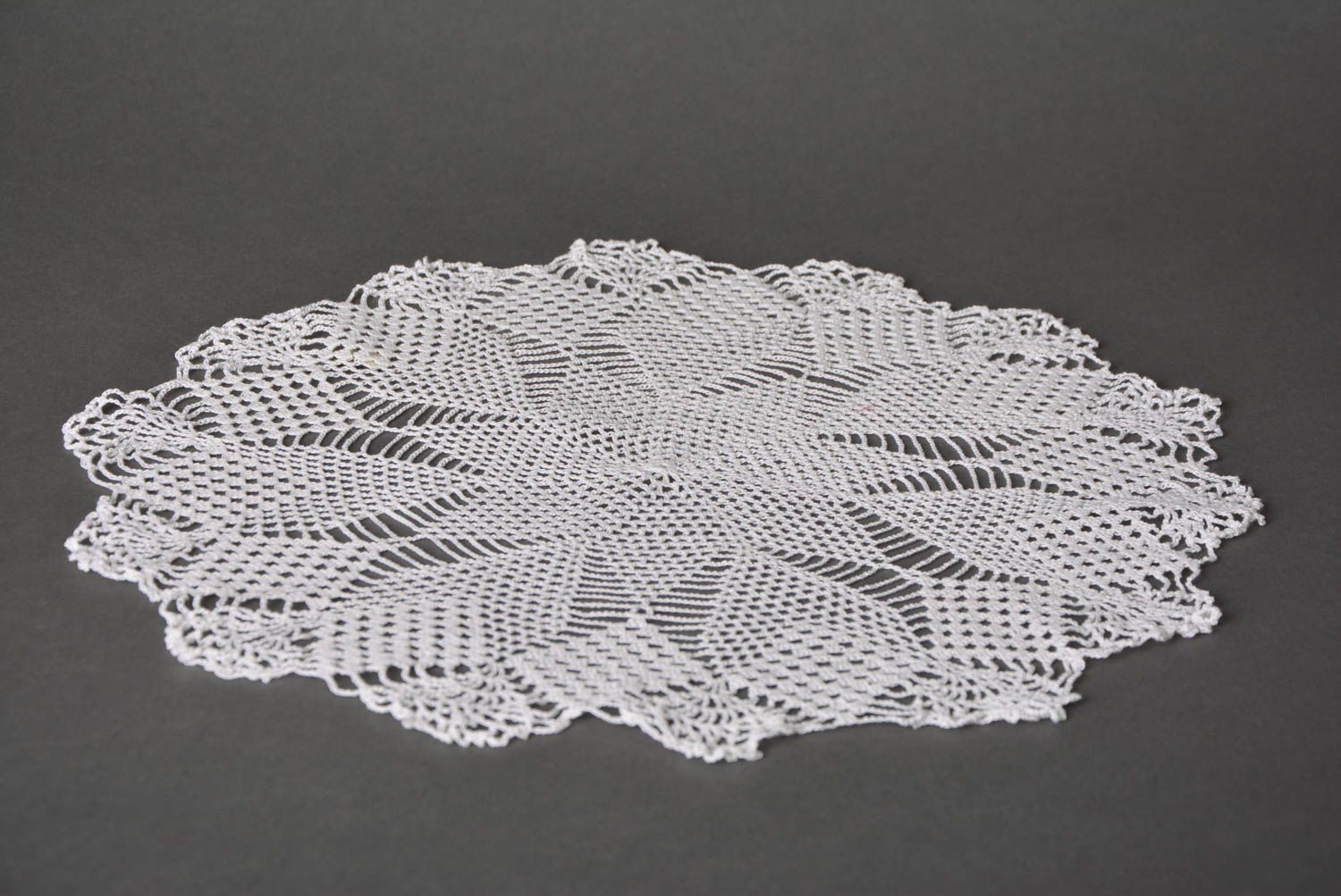 Table crochet napkin handmade knitted white napkin home decorative element photo 5