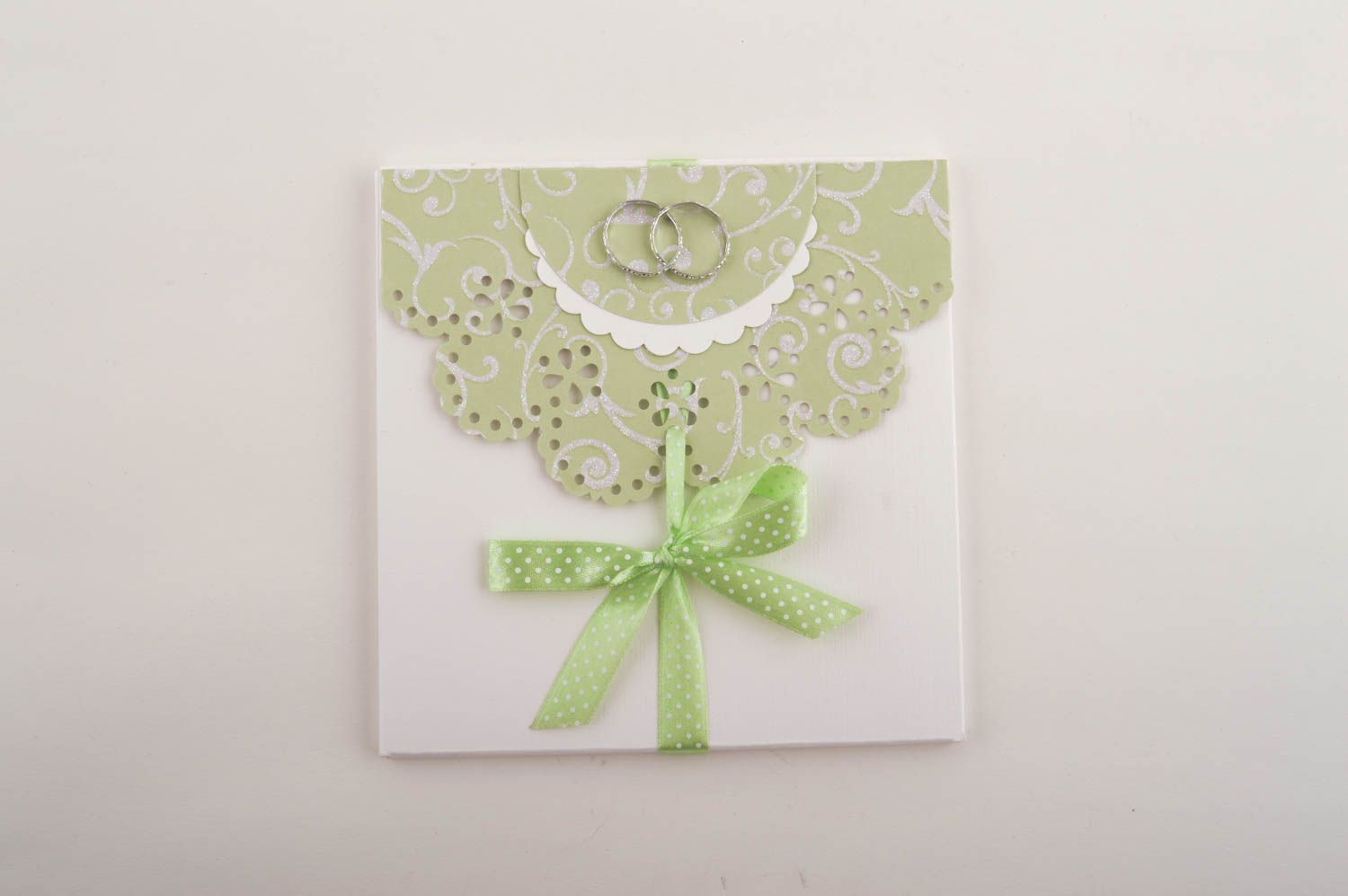 Enveloppe fait main carrée Enveloppe design papier ruban de mariage Idée cadeau photo 2