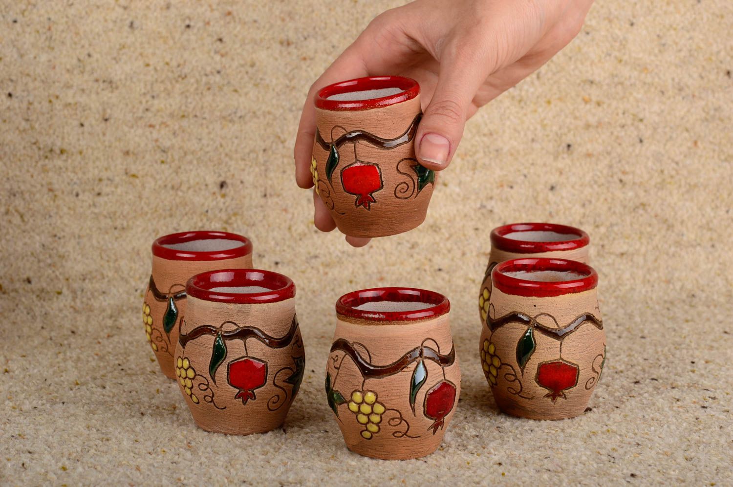 Vasos para vodka de cerámica artesanales utensilios de cocina regalo original foto 4