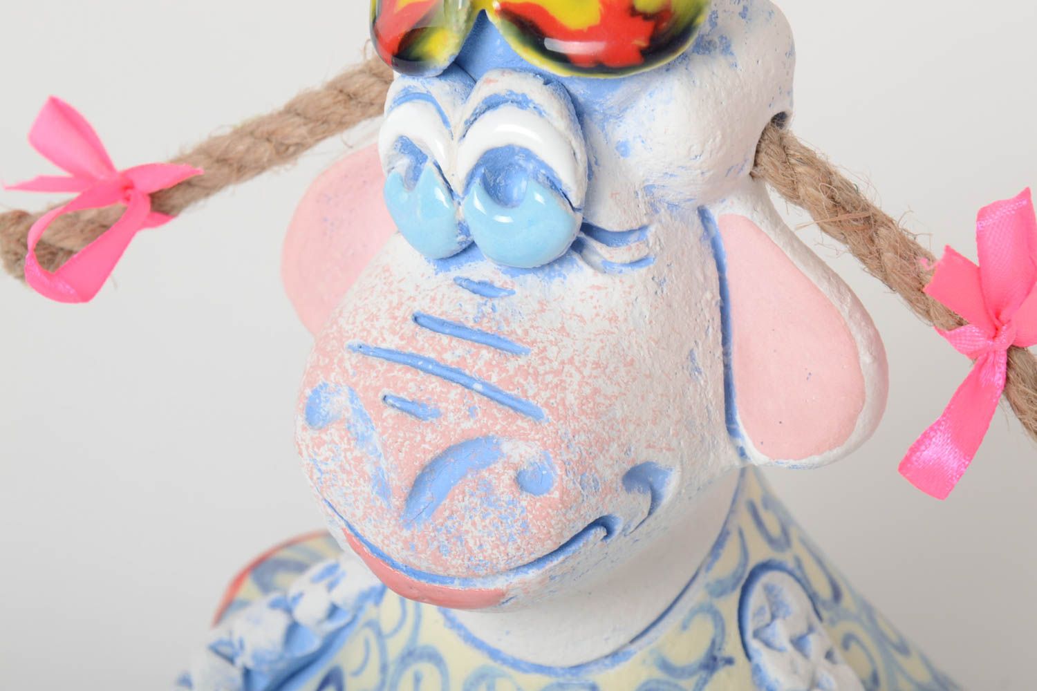 Tirelire fait main Figurine animal en céramique amusante Cadeau enfant Brebis photo 3