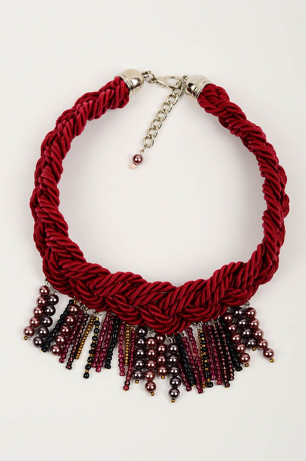 Stylish handmade textile necklace trendy jewelry design fashion trends photo 2