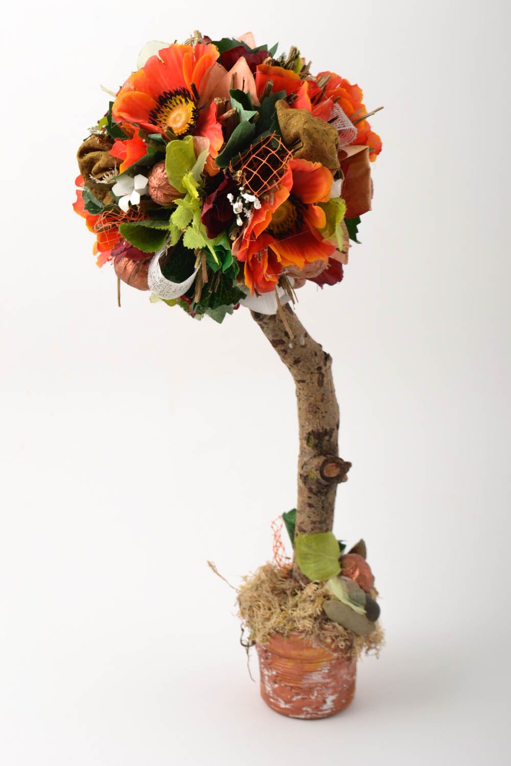 Topiario per la casa fatto a mano albero decorativo di fiori artificiali
 foto 2