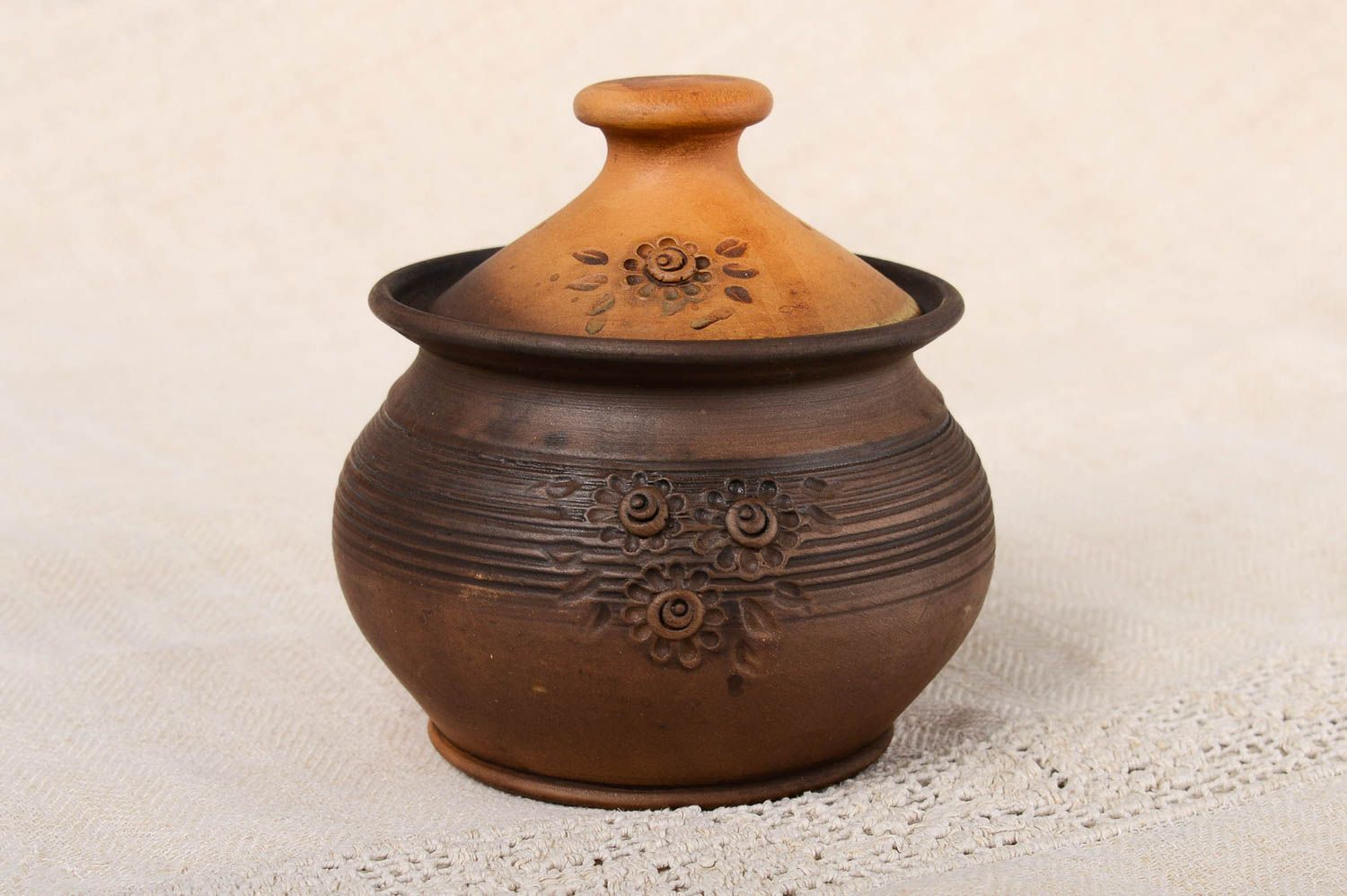 Handgefertigt Topf aus Ton Deko für Küche Keramik Geschirr umweltfreundlich foto 1
