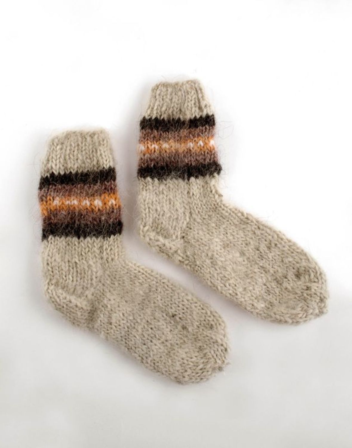 Beige women's woolen socks photo 2