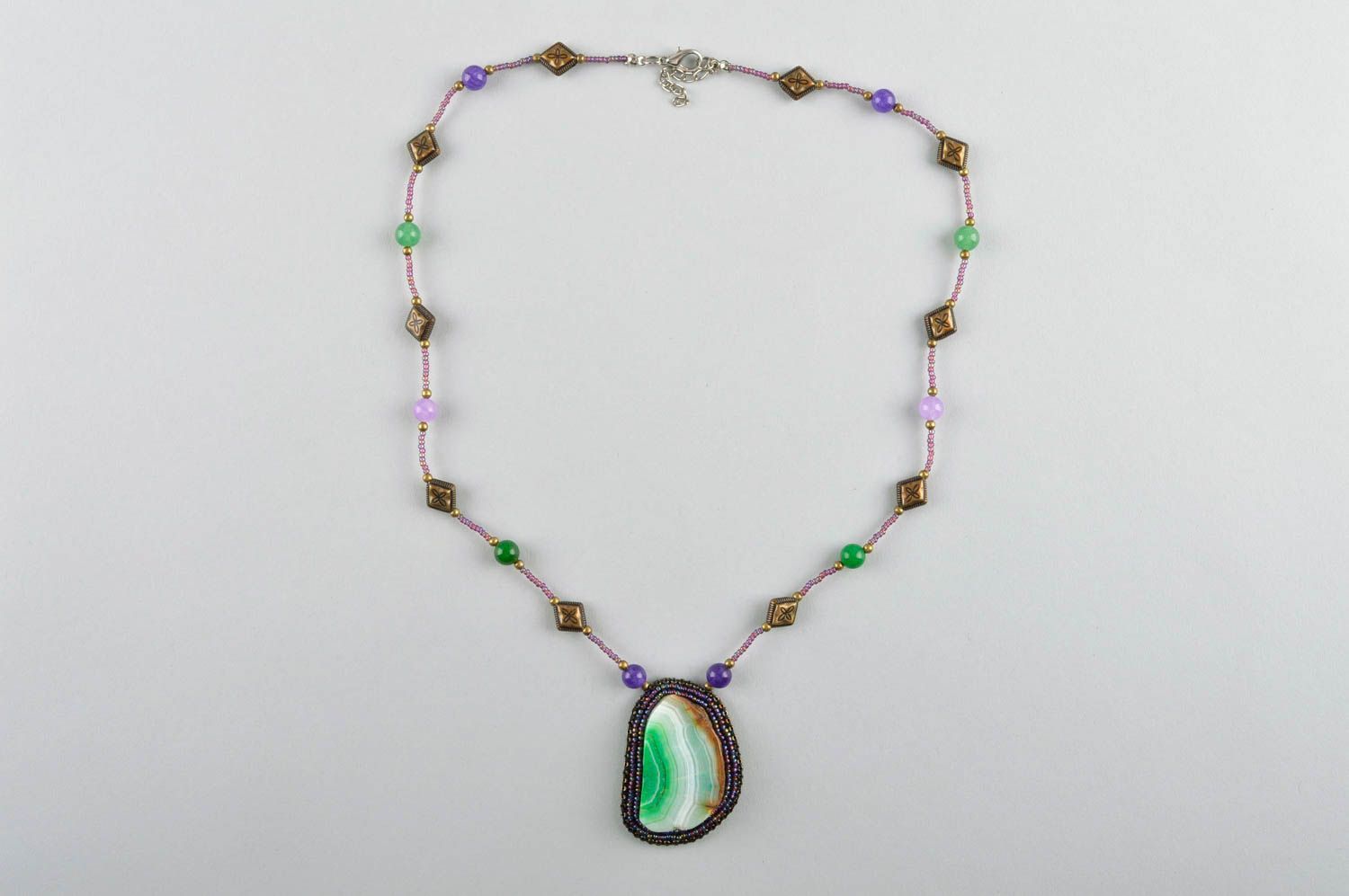 Handmade necklace beaded necklace designer jewelry unusual accessory gift ideas photo 2