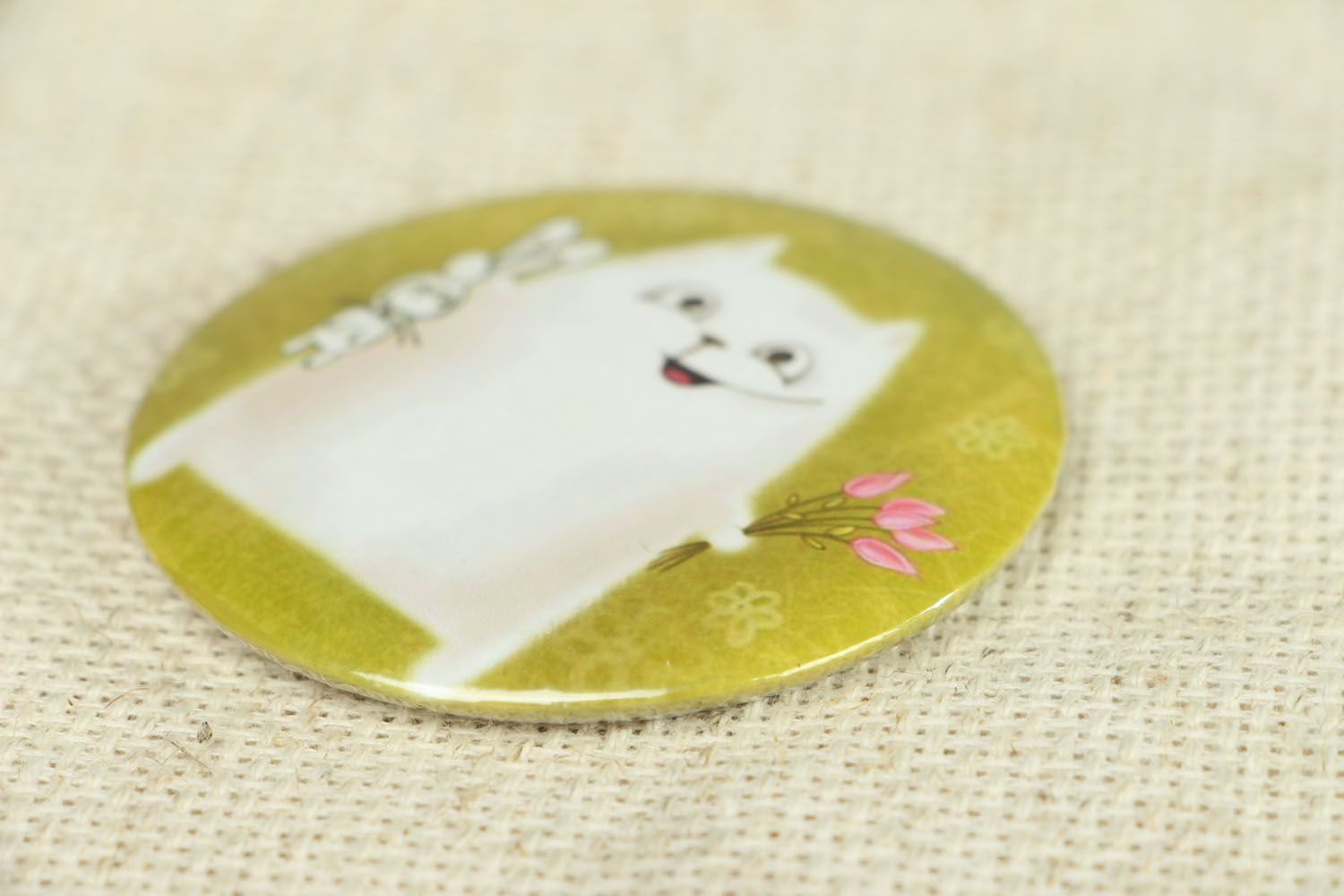 Small round pocket mirror Cat with Gifts photo 2