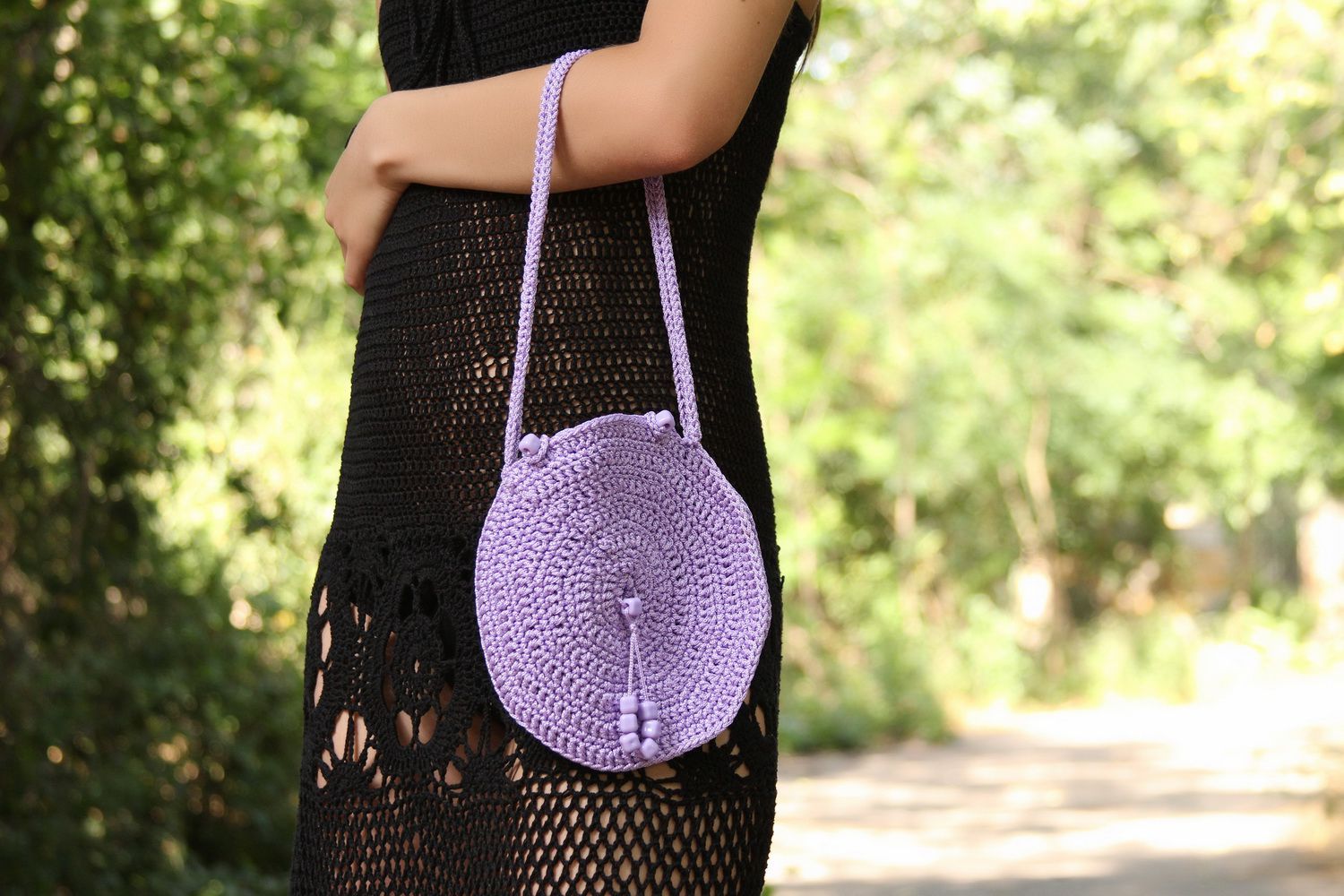 Knitted lilac bag photo 1