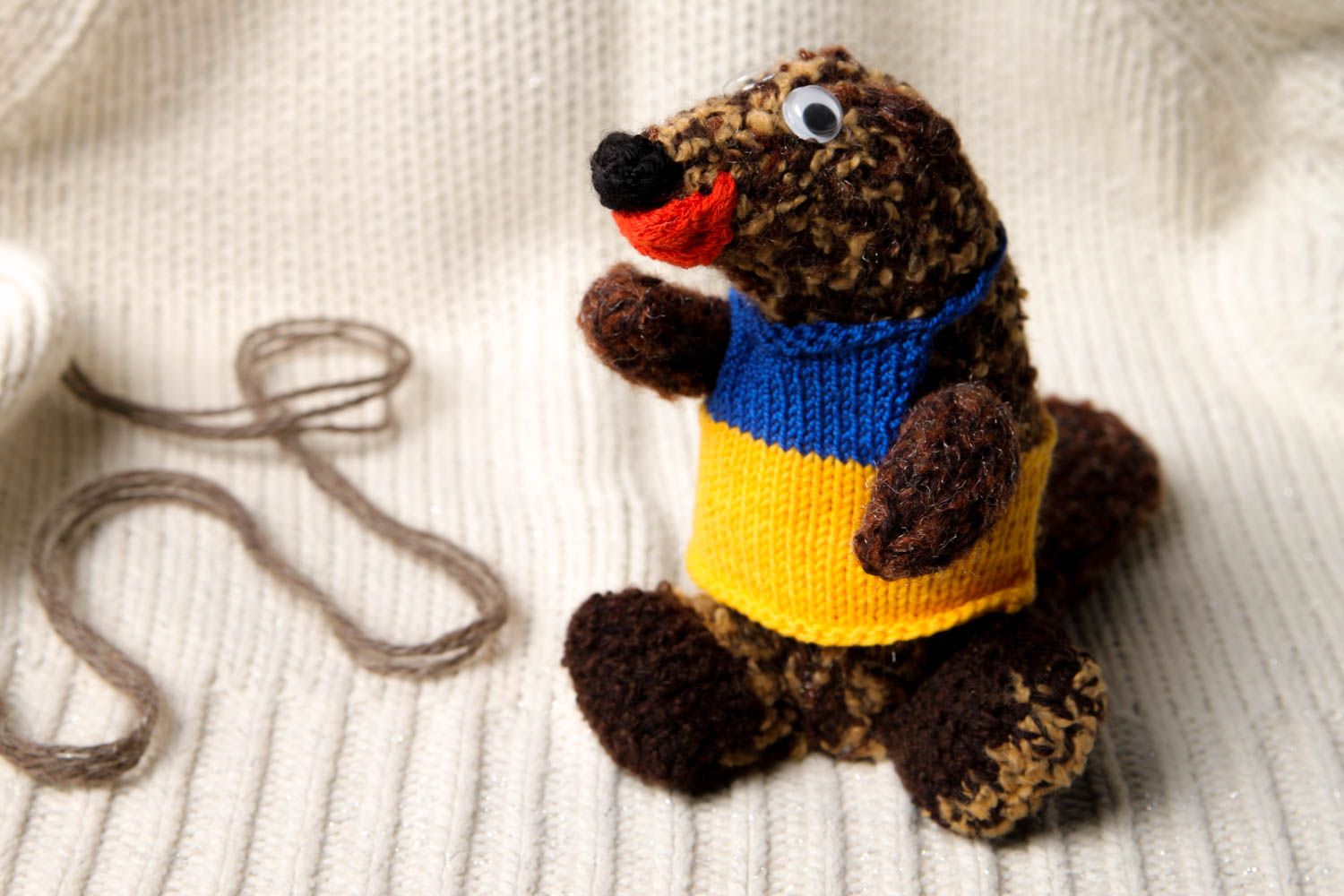 Peluche de animal hecho a mano juguete tejido regalo original para niño foto 1