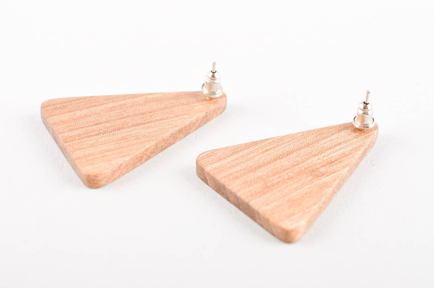 Damen Ohrringe handmade Ohrstecker Holz im Öko Style Schmuck handgemacht schön foto 5