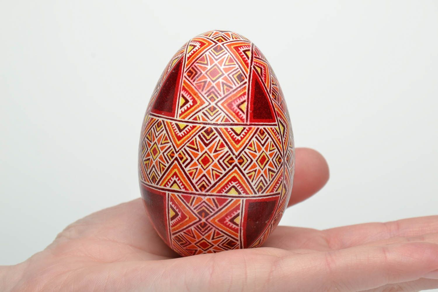 Painted goose egg in traditional Ukrainian style photo 5