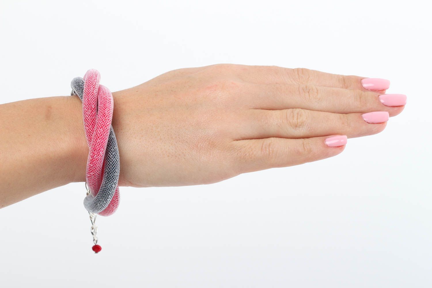 Bracelet bicolore Bijou fait main rouge noir de cristal Accessoire femme photo 5