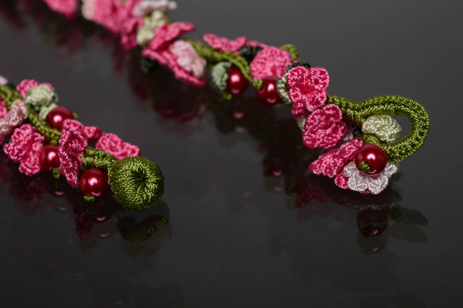 Floral crochet necklace photo 5
